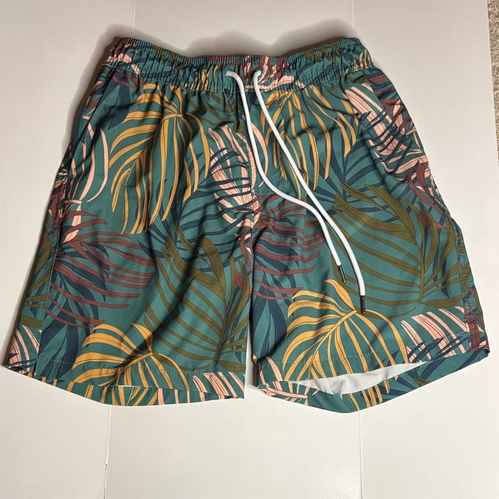 Goodfellow & Co Tropical Leaf Swim Trunks -80sku